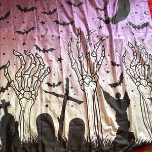 Too Fast Zombie Graveyard Halloween Skeleton Graveyard Purple Shower Curtain